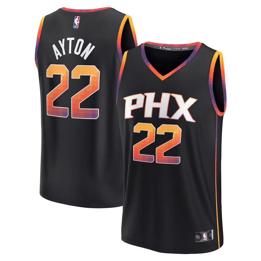 Men Phoenix Suns #22 Deandre Ayton Fanatics Branded Black 2022-23 Fast Break Player NBA Jersey